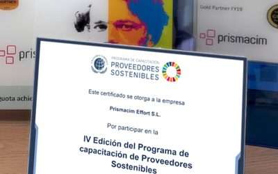 Prismacim obtiene el reconocimiento como Proveedor Sostenible impulsado por el Pacto Mundial de la ONU España